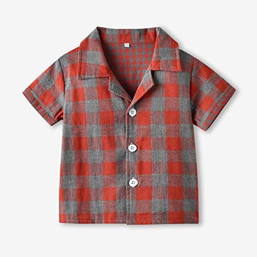 Plaid Girl Boy Short Pajama Set for Toddler Summer Sleepwear