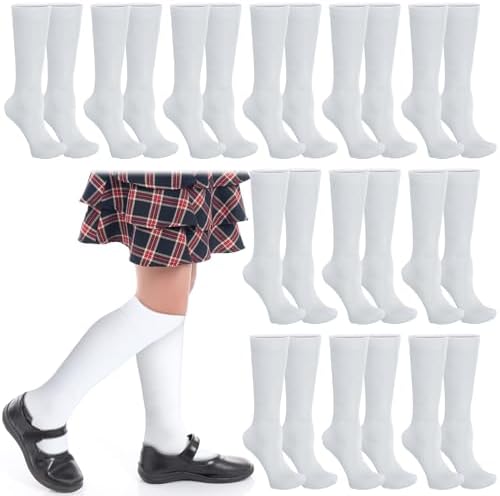 Janmercy 12 Pair Girls Knee High Breathable Socks