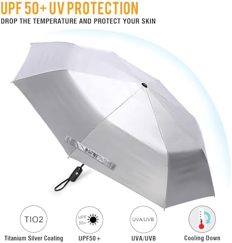 G4Free UPF 50 Travel Umbrella 42 Inch Windproof Auto Open Close