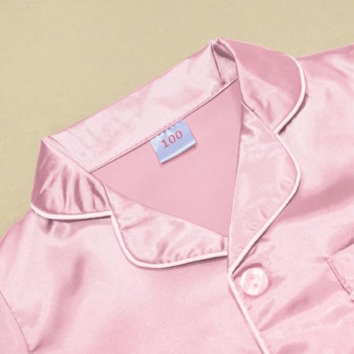 Kids Satin Pajama Set - Button Down Sleep Shirt and Long Pants