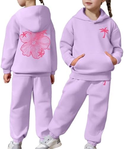Kids Boys Girls Flower Print Outfit Set