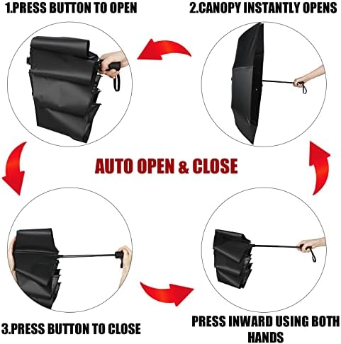 Jexine 6 Pcs Foldable Windproof Umbrellas