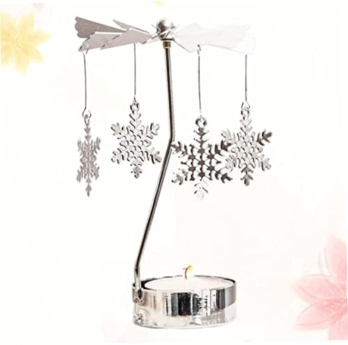 Rotating Candlestick with Snowflake Windmill Design