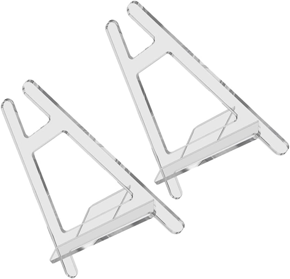 LOGOFUN 2Pcs Acrylic Display Stand for Plates Phones