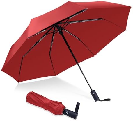 NPCQUN Windproof Travel Umbrella - Compact Lightweight Automatic