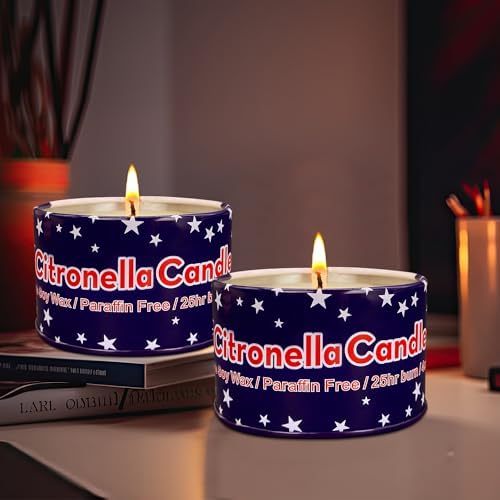 4 Pack 4 Oz 25 Hour Citronella Candles with National Flag Design