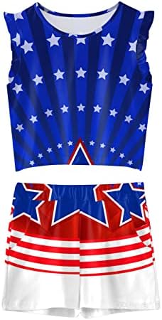 4th of July Ruffle Tank Top Shorts Set for Kids