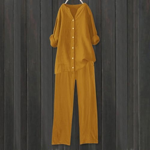 TTBDWiian 2 Piece Linen Short Set for Women