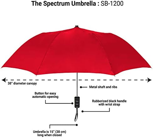 STROMBERGBRAND Automatic 42 Compact Travel Umbrella