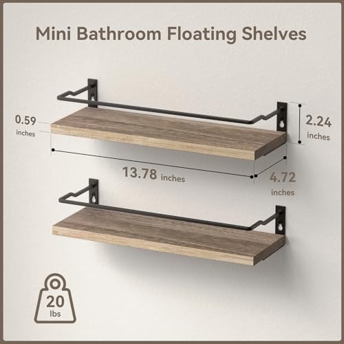 RICHER HOUSE Floating Bathroom Shelves Set of 2 Carbonized Black