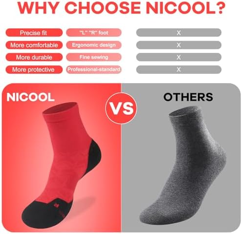 NIcool Cycling Socks for Men Women Bright Crew Socks