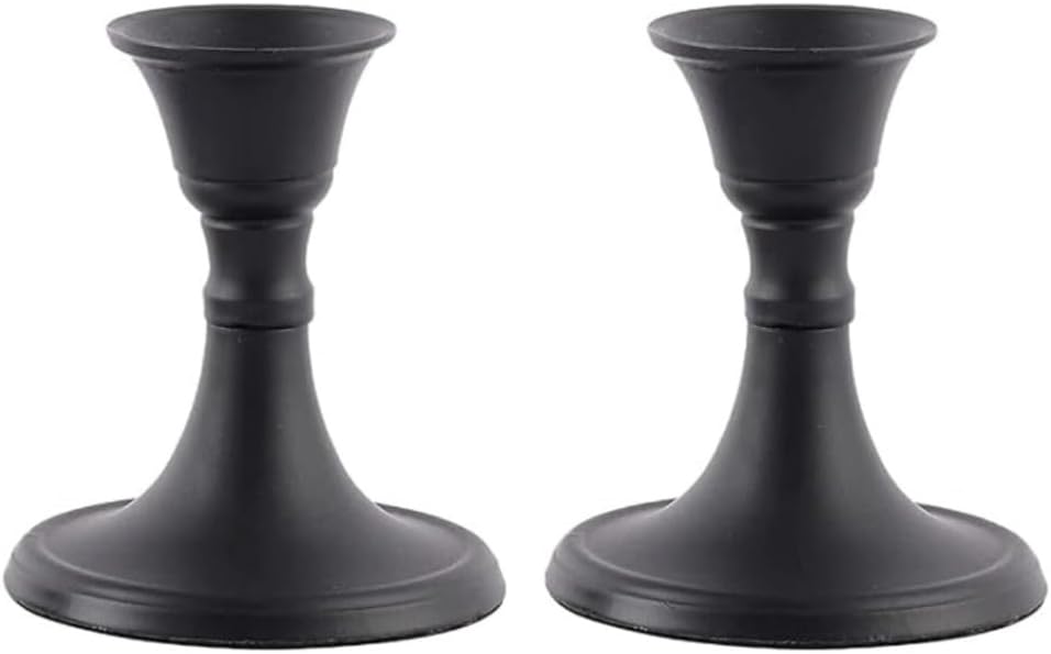 Relly Black Taper Candlestick Holders Set of 2