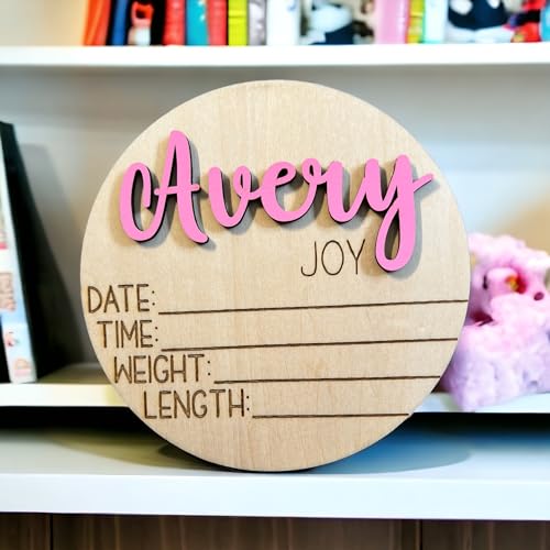 Personalized 3D Baby Name Announcement with Stats and Photo