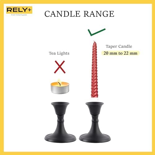 Relly Black Taper Candlestick Holders Set of 2
