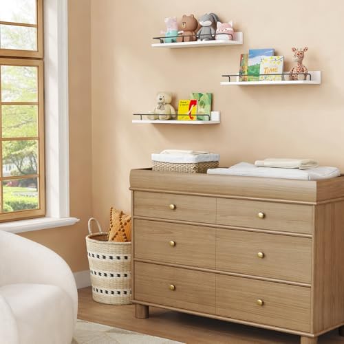 Forbena Floating Shelves Set of 3 Modern Wood Bathroom Storage
