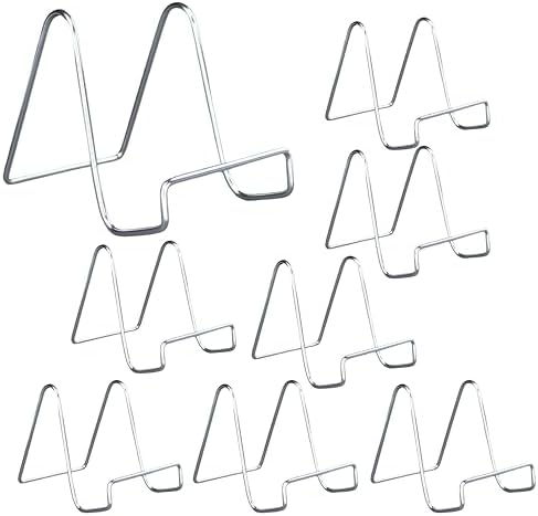 BANBERRY DESIGNS Silver Wire Easel Display Stand - 6 Inch Pack of 8