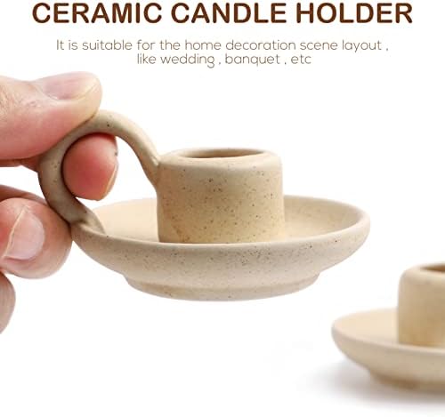 Angoily 2PCS Ceramic Candlestick Holders 1