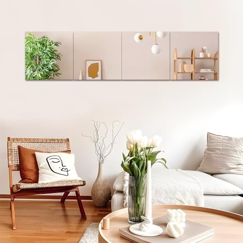 CEYAZYE Wall Mirror Tiles 4pcs Full Length Door Mirror