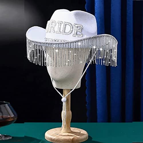 Handmade Bride Hat with Fringe and Shoulder Strap Set 1