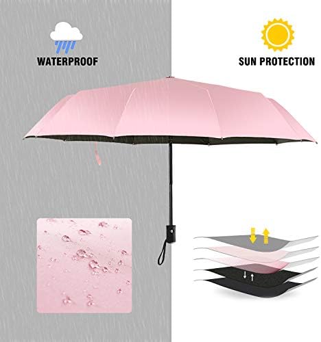 Shinok Compact Folding Sun Umbrella Lightweight Auto Open Close for Women 1