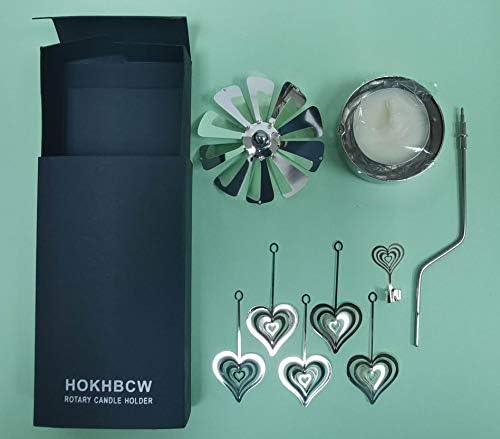 Rotary Candle Holder Spinning Metal Heart Gift