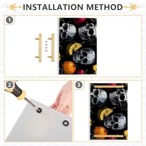 Skull Fruit Vanity Serving Tray Acrylic Metal Handle