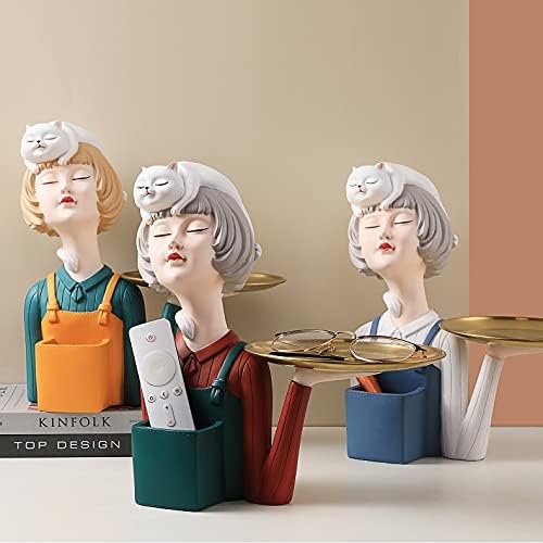 Nordic Bubble Girl Resin Decorative Tray