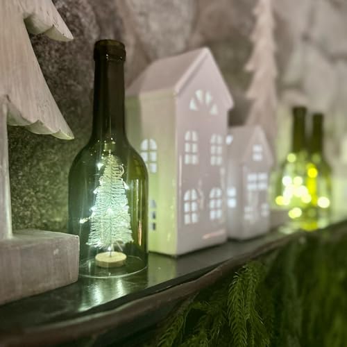 Cut Wine Bottle Candle Holder 8 Inches Tall