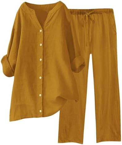 TTBDWiian 2 Piece Linen Short Set for Women