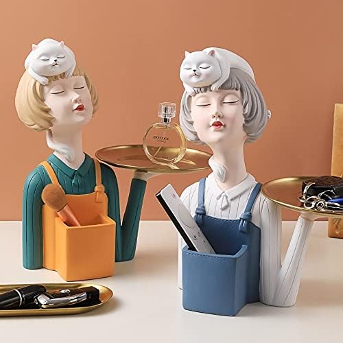 Nordic Bubble Girl Resin Decorative Tray