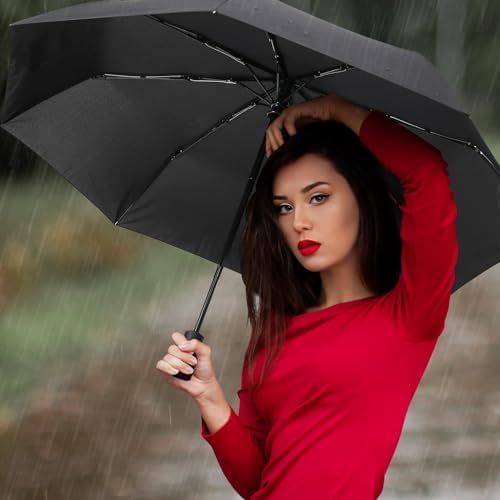 NPCQUN Windproof Travel Umbrella - Compact Lightweight Automatic