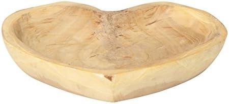 Creative Co Op Decorative Chinaberry Wood Heart Shaped Bowl