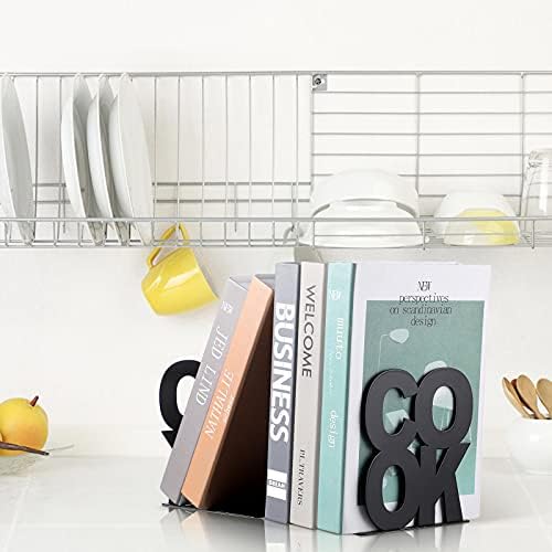 Hotop Black Decorative Bookends for Kitchen and Bookshelves