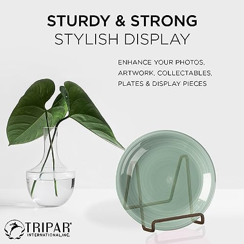 TRIPAR 6-Pack 4-Inch Metal Mahogany Book Holder Stand