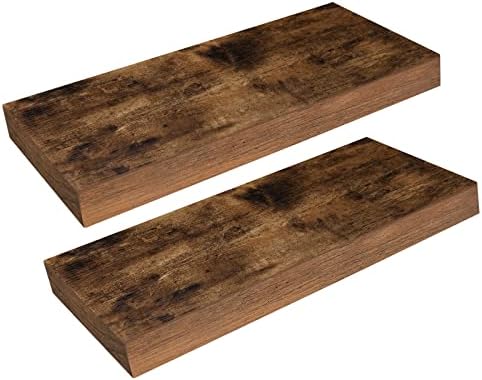 HOOBRO Floating Shelves Set of 2 Rustic Brown