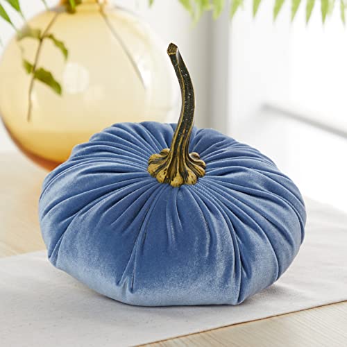 Set of 3 Velvet Pumpkins Baby Shower Decor