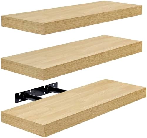 Sorbus Maple Floating Shelves 3 Pack Wall Mount