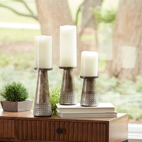 Melrose Tapered Metal Candle Holder Set of 3 1