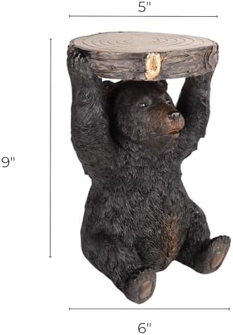 Needzo Black Bear Candlestick Holder Rustic Cabin Decor 1