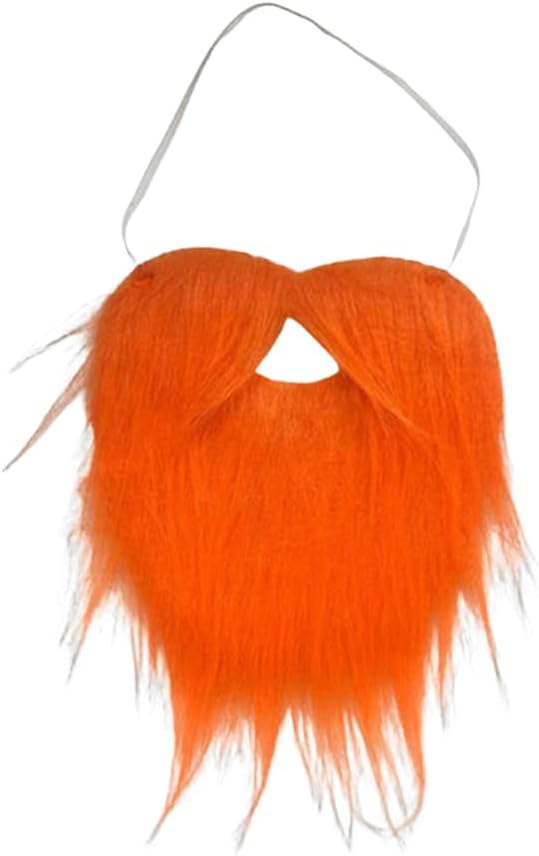 ikasus Orange Fake Beard Mustache Costume for Kids and Men