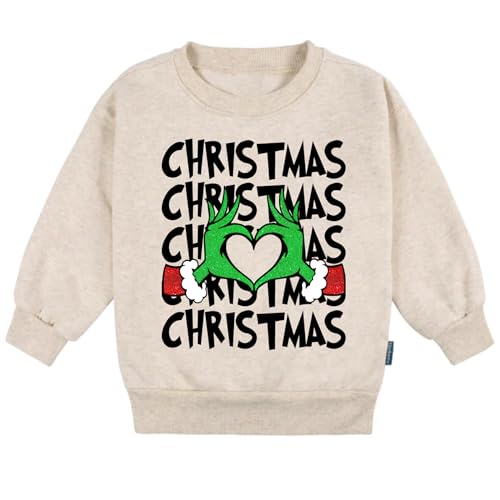 2-Piece Neutral Oatmeal Fleece Christmas Set for Baby Toddler