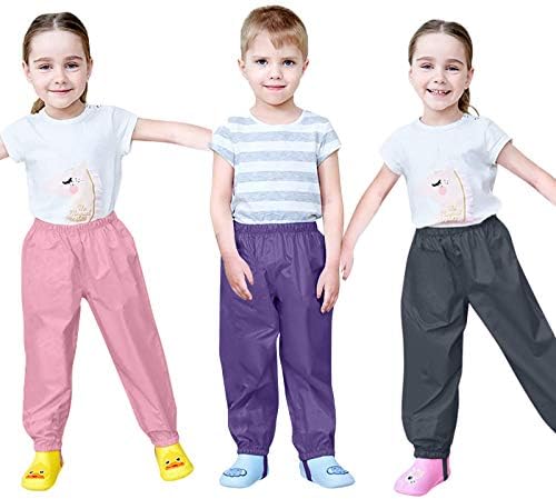 RNTOP Kids Waterproof Rain Pants for Girls and Boys