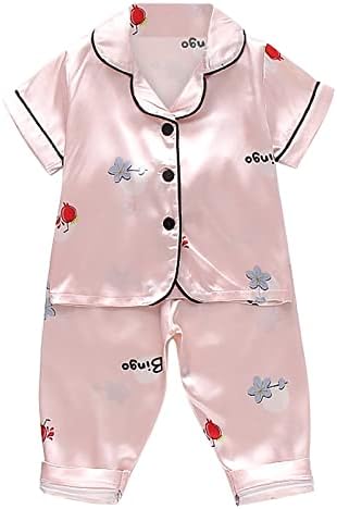 Toddler Silk Satin Short Sleeve Set for Boy Girl