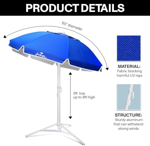 Portable UV Sun Shade Umbrella with Tripod Stand Blue