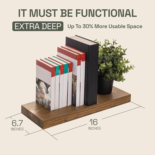 BAOBAB WORKSHOP Floating Shelves Set of 2 - 16D x 67W Walnut