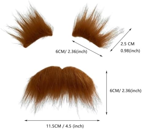 ikasus Brown Mustache Eyebrow Kit for Halloween Costumes