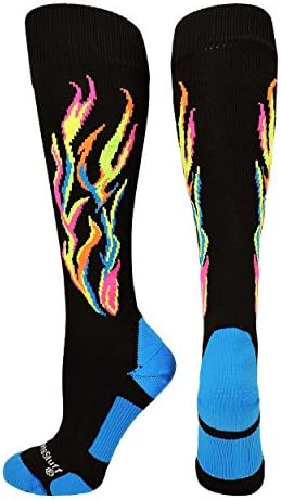 MadSportsStuff Fire Flame Soccer Socks for All Sizes