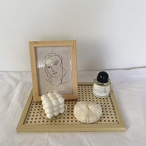 HQBL Rattan Woven Decorative Tray Storage Organizer