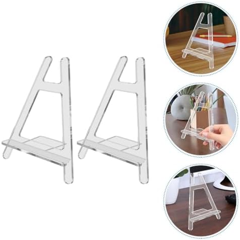 LOGOFUN 2Pcs Acrylic Display Stand for Plates Phones