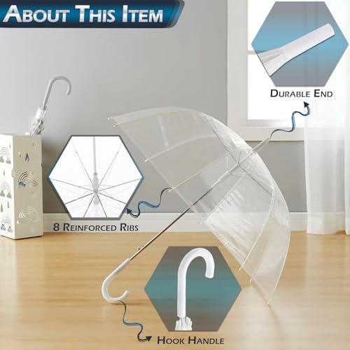 Home-X Clear Bubble Umbrella - Wind-Resistant Durable 1 Pack